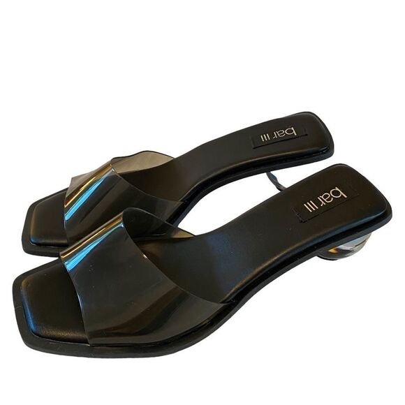 Bar III Black Slip On Glass Ball Heeled Sandals in Ladies Sz 10.5 - Picture 4 of 6